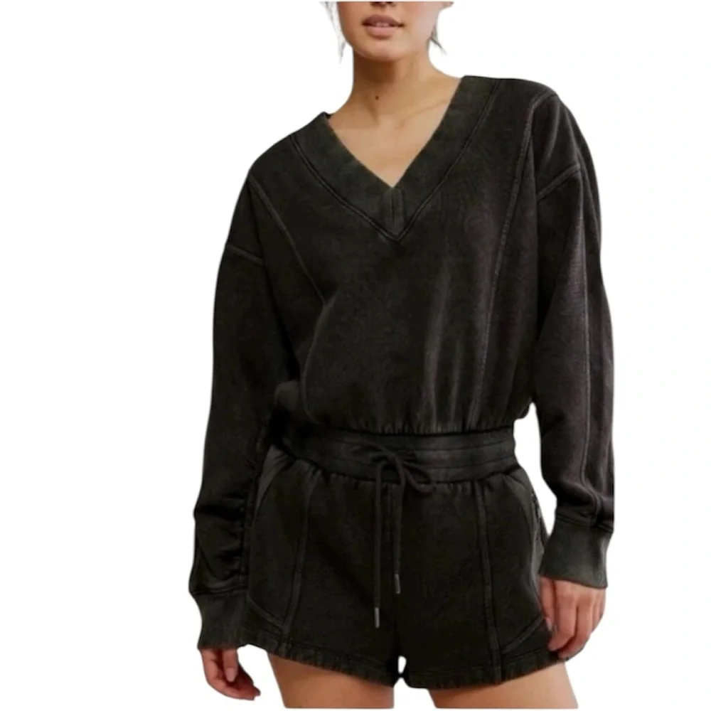 Free People Intercept Romper Black XL